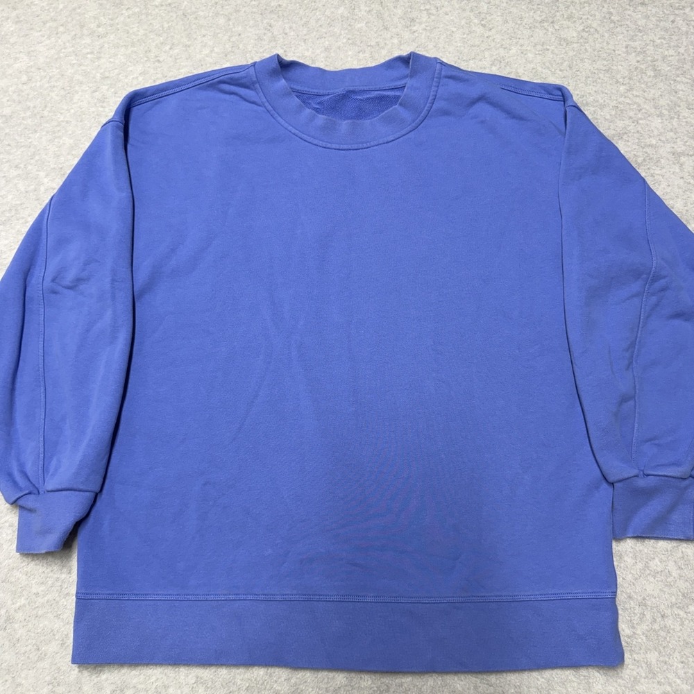 Lululemon Sweatshirt Mens XL Blue Crewneck Pullover Cotton Blend Knit Logo